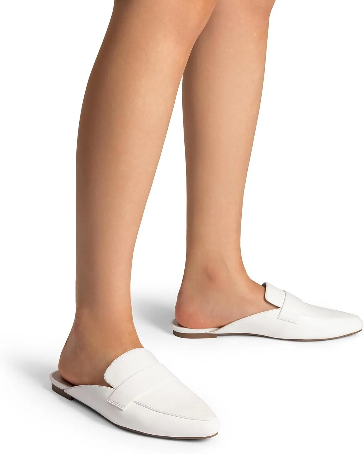DREAM PAIRS Women's Flat Mules Buckle Pointed Toe Backless Slip on Slides Loafer Shoes