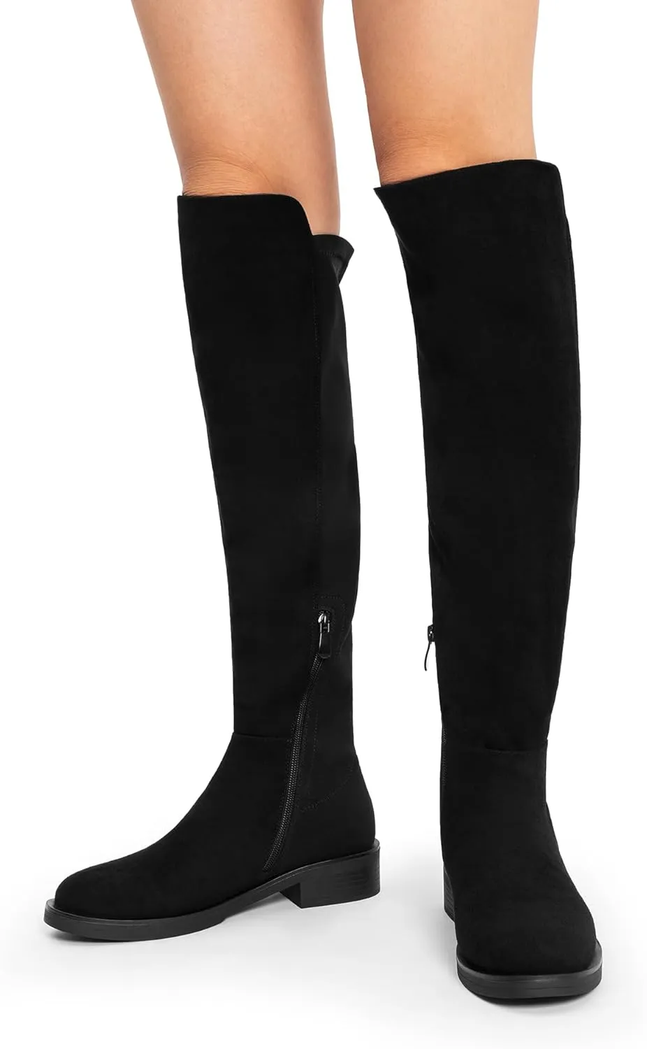 DREAM PAIRS Women's Knee High Boots, Comfortable Thigh High Daily Low Flat Heel Boots, SDOB2409W