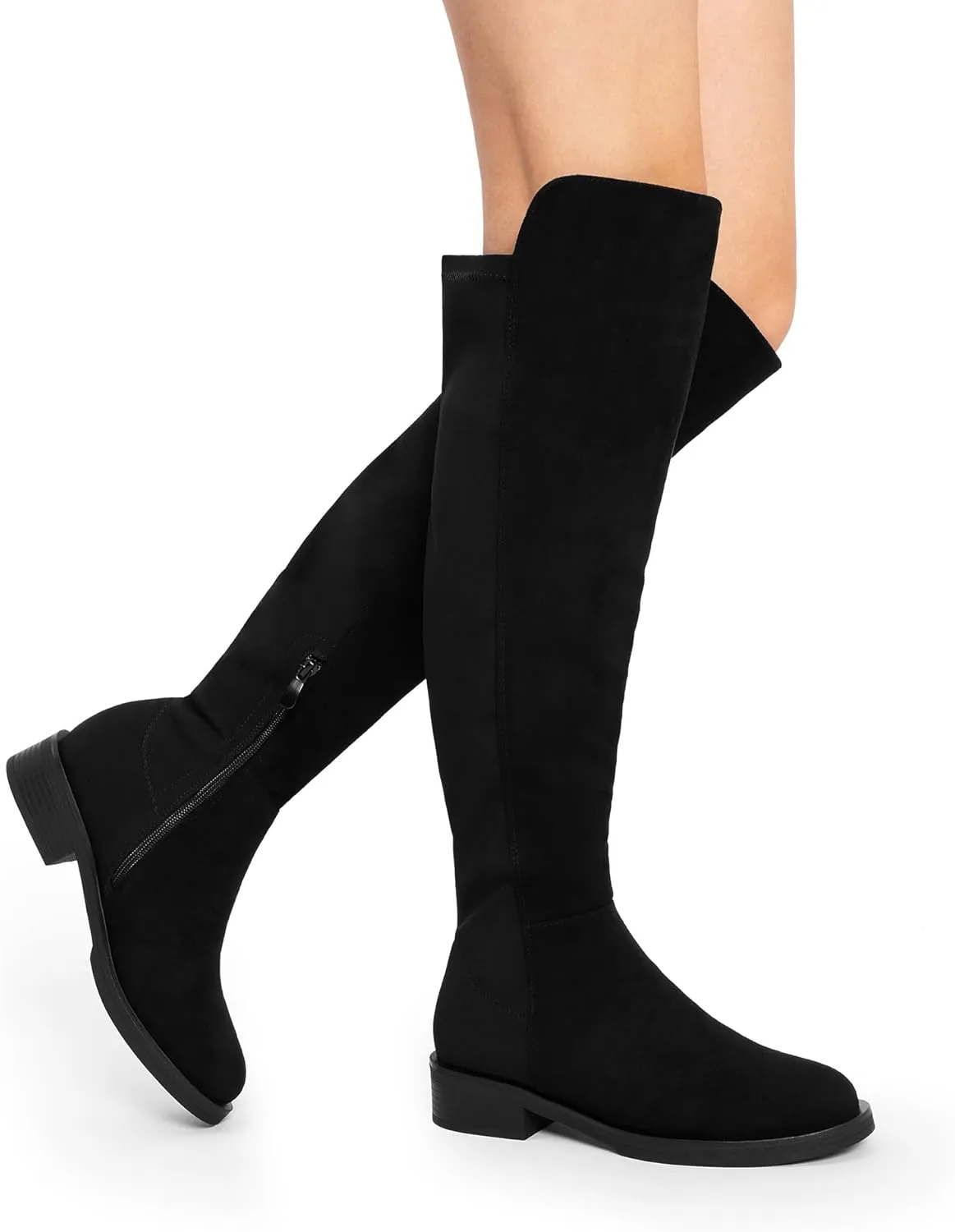 DREAM PAIRS Women's Knee High Boots, Comfortable Thigh High Daily Low Flat Heel Boots, SDOB2409W