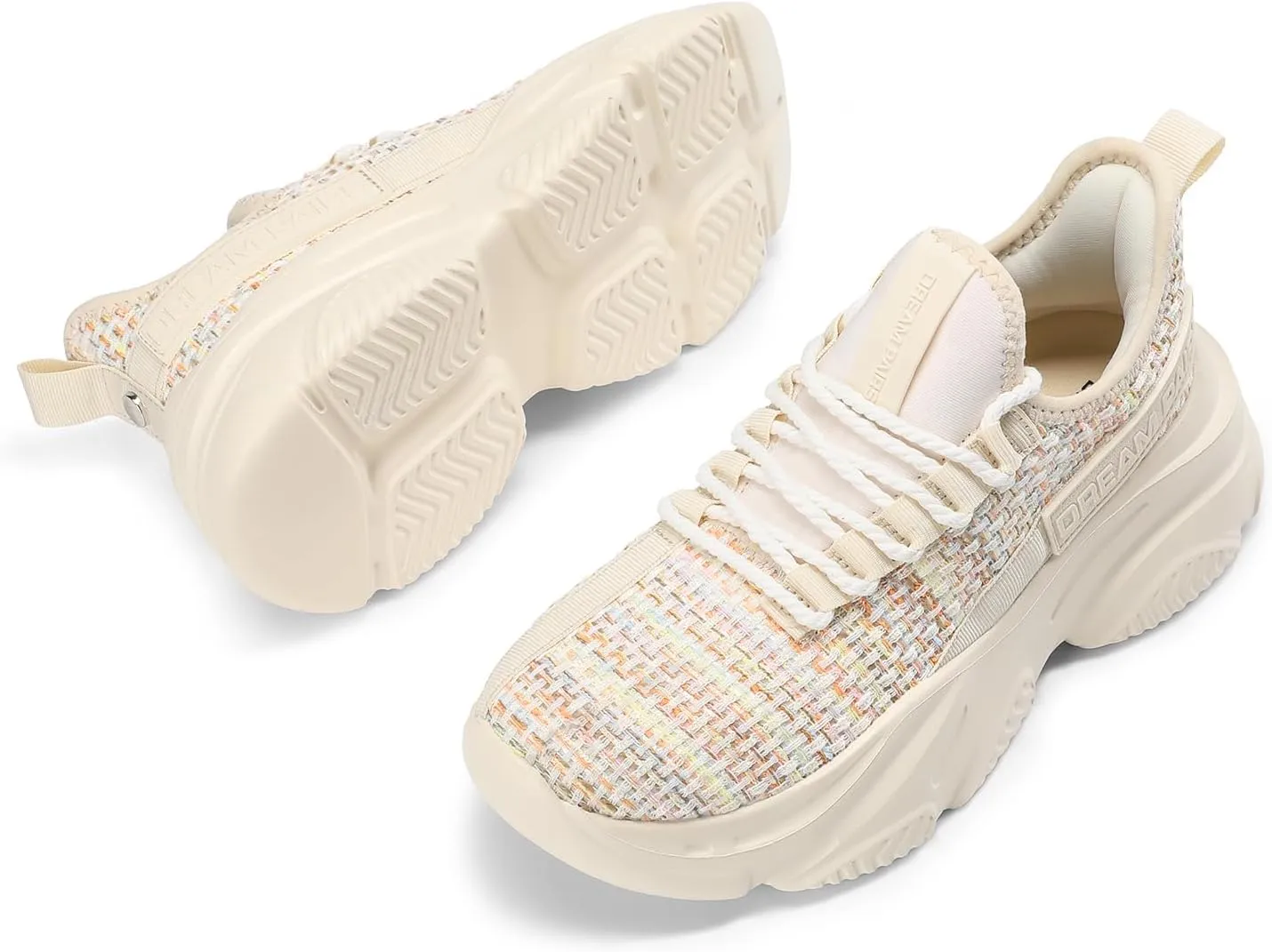 DREAM PAIRS Women's Platform Chunky Fashion Sneakers Slip on Walking Stylish Lightweight Classic Casual Sneaker