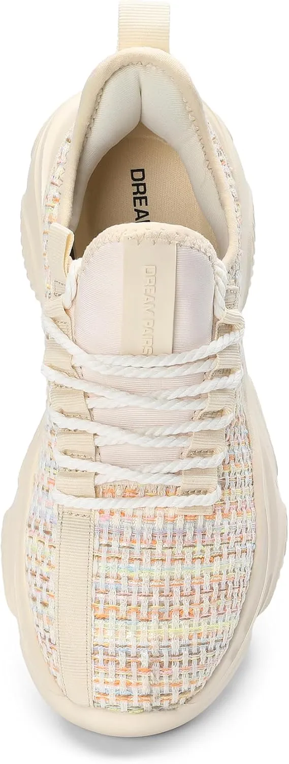 DREAM PAIRS Women's Platform Chunky Fashion Sneakers Slip on Walking Stylish Lightweight Classic Casual Sneaker