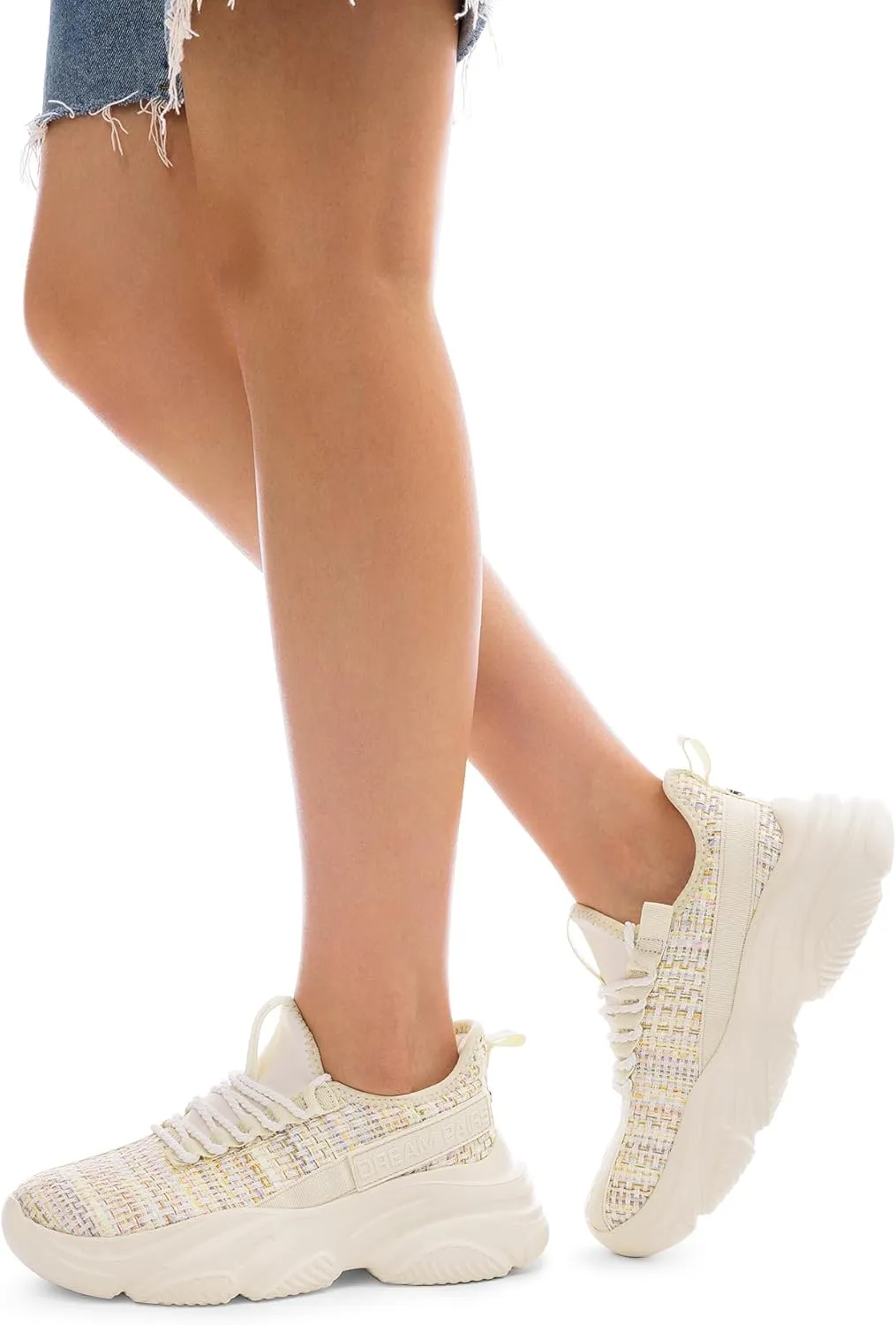 DREAM PAIRS Women's Platform Chunky Fashion Sneakers Slip on Walking Stylish Lightweight Classic Casual Sneaker