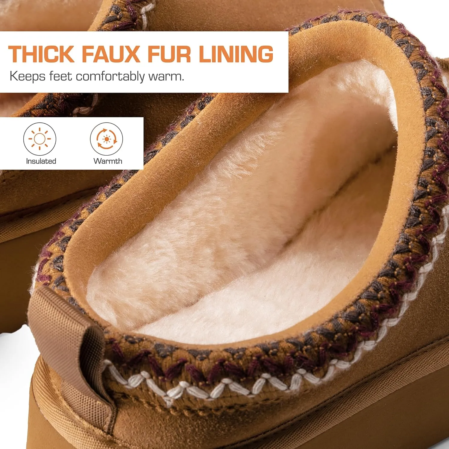 DREAM PAIRS Women's Slippers for Women Genuine Suede Platform Cozy FuzzyEasy Women's Platform Slip-on Slippers Winter Fluffy Warm Comfy Furry Shoes for Outdoor Indoor House