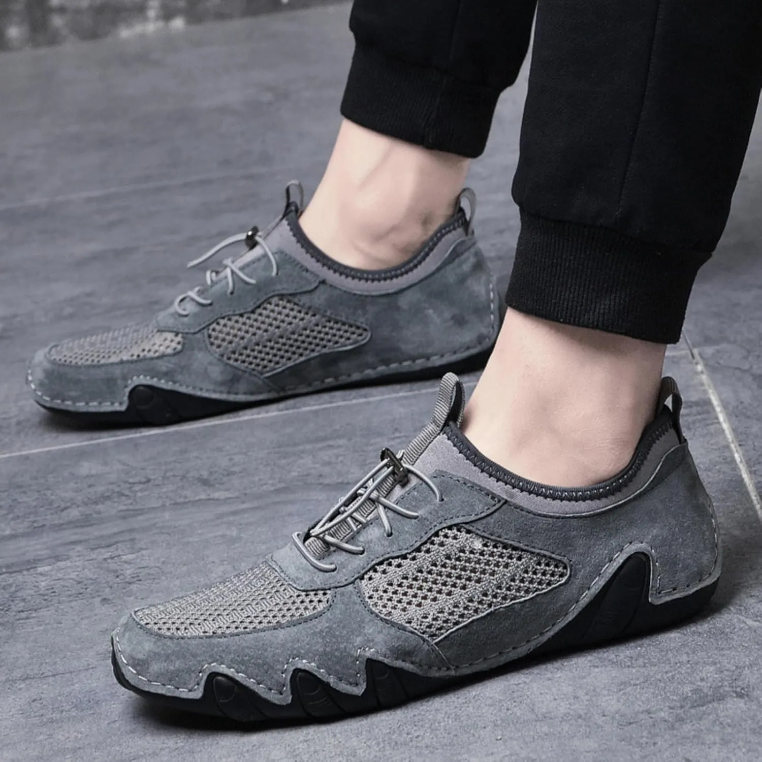 Driving Shoes for Men Breathable Mesh Men's Casual Shoes Slip On Fashion Comfortable Handmade