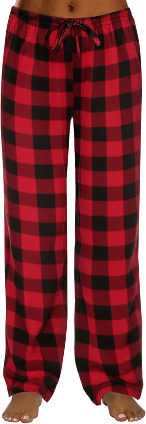 Ekouaer Women Pajama Pants Comfy Pj Bottom with Pockets Stretch Plaid Sleepwear