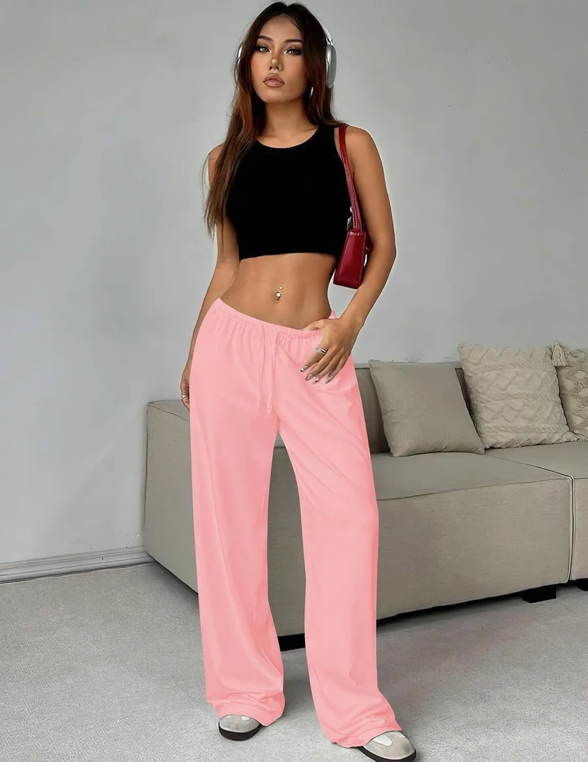 Ekouaer Women Pajama Pants Comfy Pj Bottom with Pockets Stretch Plaid Sleepwear