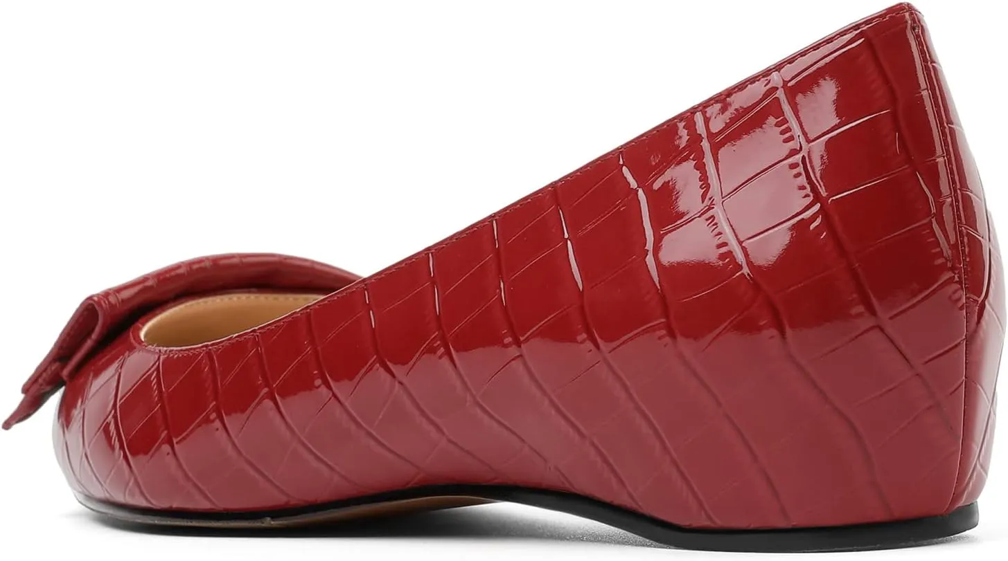 Eldof Loafer Flats for Women Pointed Toe Slip On Comfortable Ballet Flats Shoes with Bow for Office Casual Work Dress