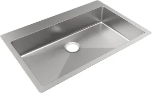 Elkay ECTSRSAD3322600 Crosstown 18 Gauge Stainless Steel 33" x 22" x 6" 0-Hole Single Bowl Dual Mount ADA Sink