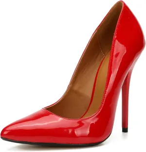 Enelauge Women's Stiletto Pointed Toe Slip On High Heel Zapatos Ladies Wedding Party Pumps Plus Size