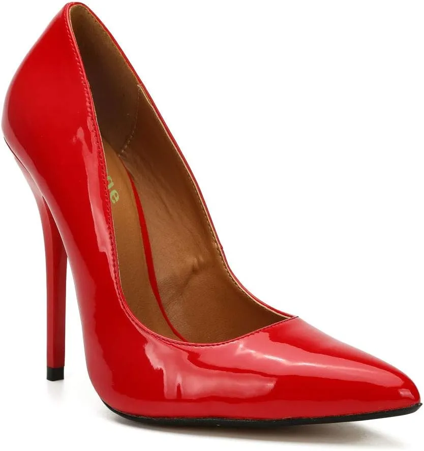 Enelauge Women's Stiletto Pointed Toe Slip On High Heel Zapatos Ladies Wedding Party Pumps Plus Size