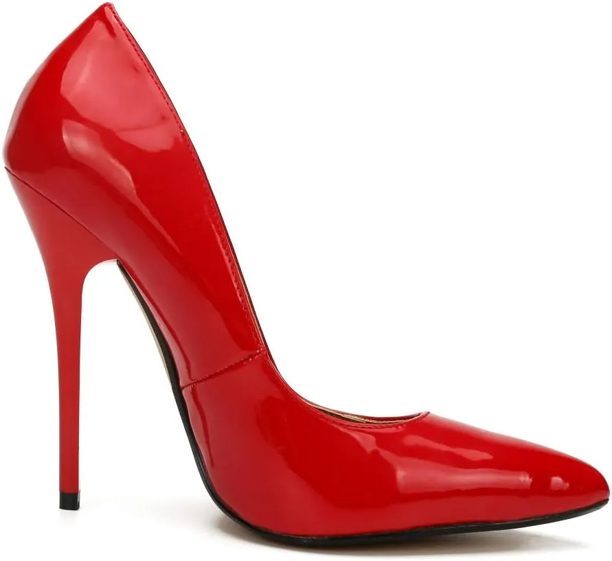 Enelauge Women's Stiletto Pointed Toe Slip On High Heel Zapatos Ladies Wedding Party Pumps Plus Size