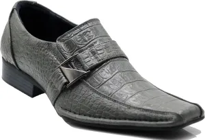 Enzo Romeo Santcro Men's Dress Crocodile Print Loafers Elastic Slip on with Buckle Fashion Shoes Runs Half Size Big