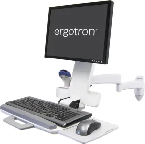 Ergotron – 200 Series Combo Monitor Arm, VESA Wall Mount – for Monitors Up to 24 Inches, 6 to 18 lbs – White