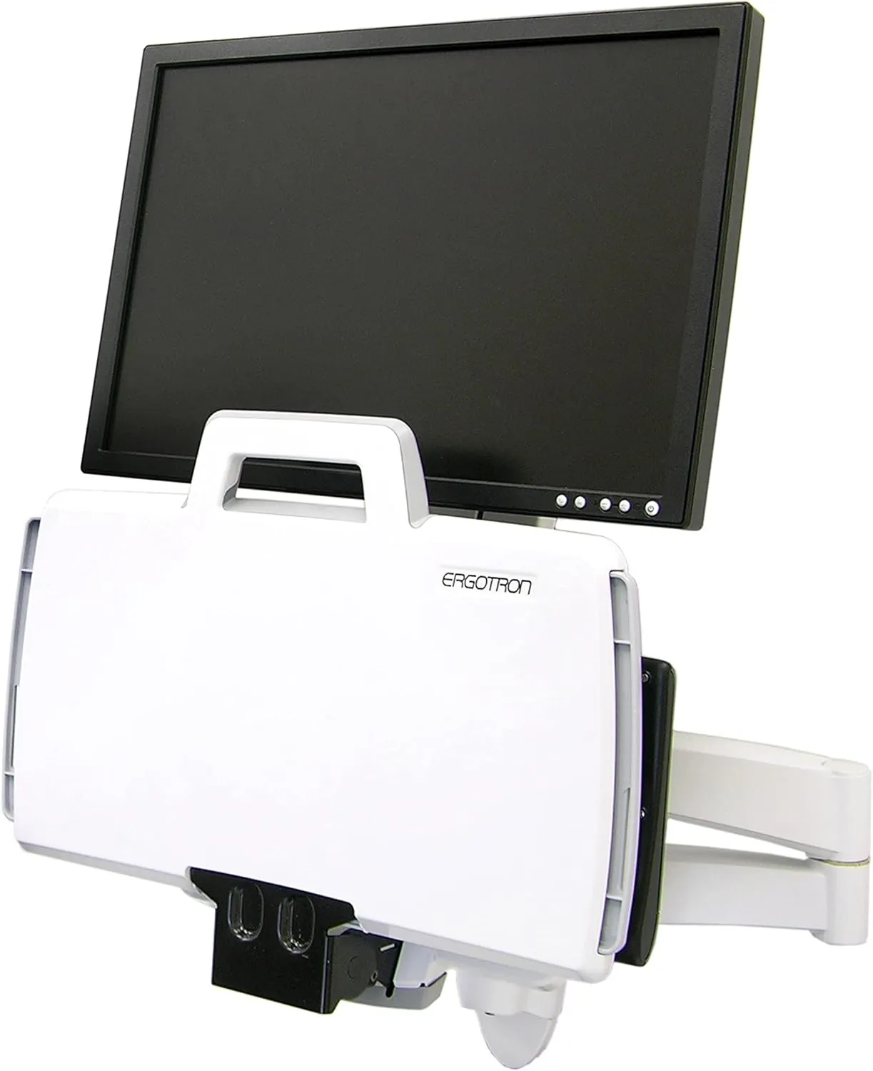 Ergotron – 200 Series Combo Monitor Arm, VESA Wall Mount – for Monitors Up to 24 Inches, 6 to 18 lbs – White