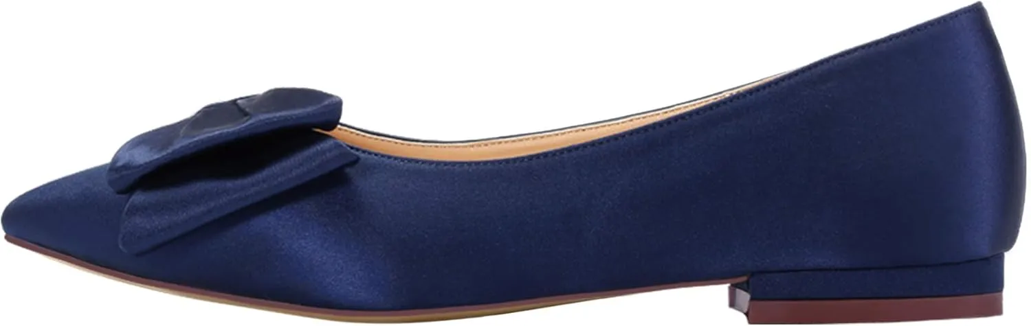 ERIJUNOR Wedding Flats Comfortable Flat Shoes for Women Closed Toe Wide Width Evening Party Dress Shoes