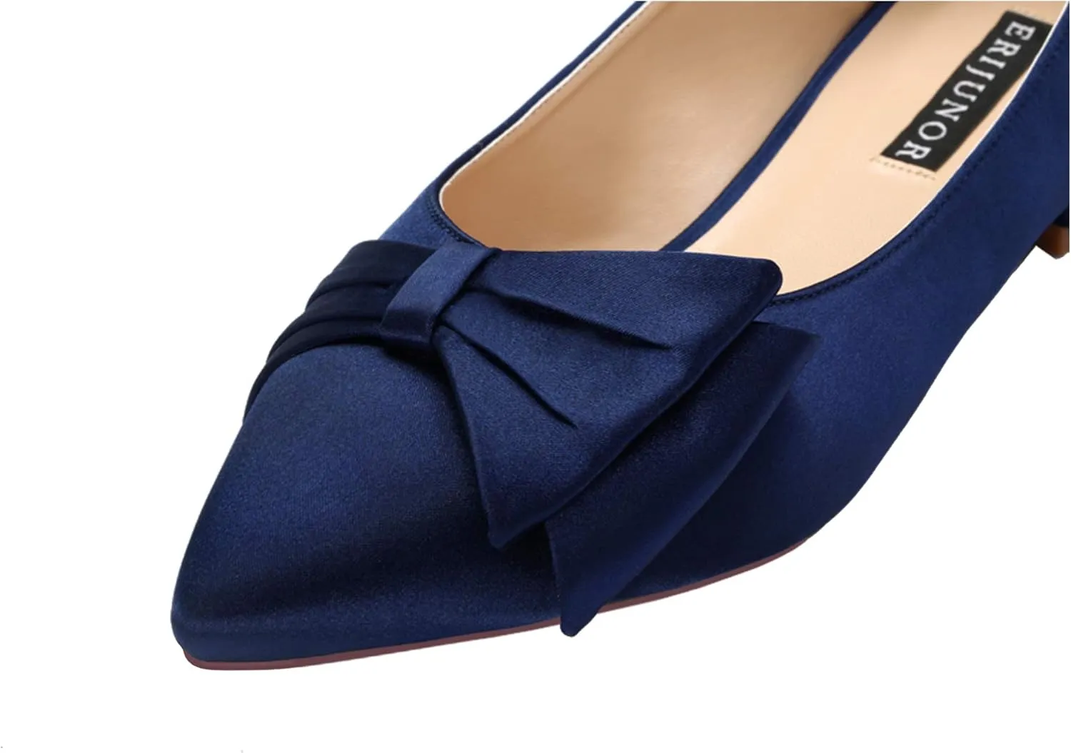 ERIJUNOR Wedding Flats Comfortable Flat Shoes for Women Closed Toe Wide Width Evening Party Dress Shoes
