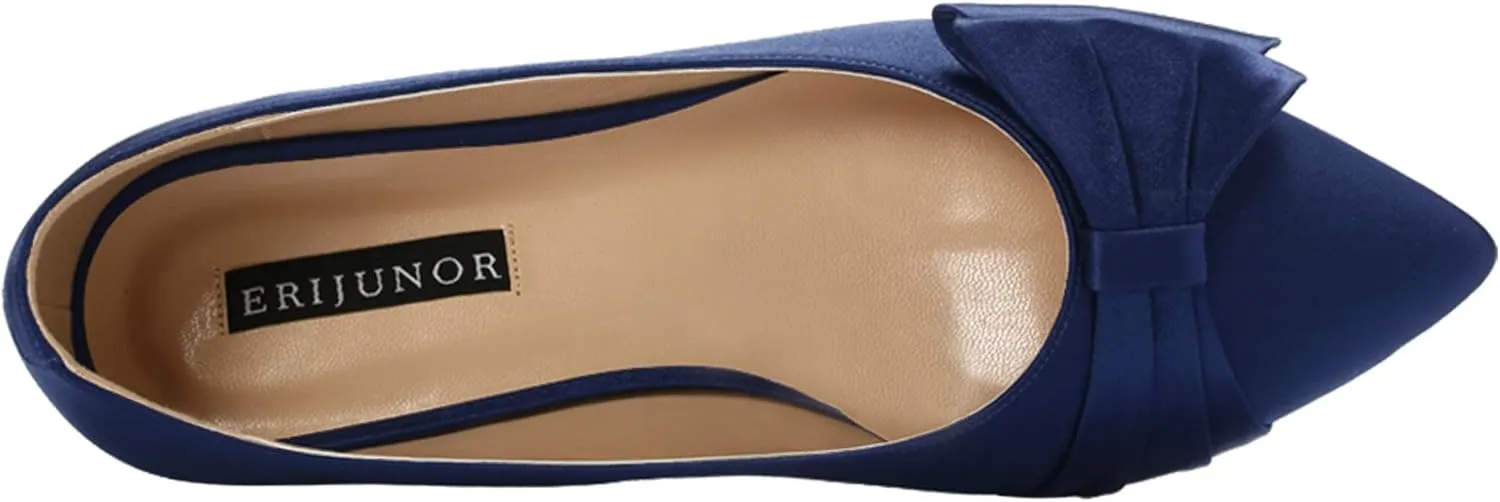 ERIJUNOR Wedding Flats Comfortable Flat Shoes for Women Closed Toe Wide Width Evening Party Dress Shoes