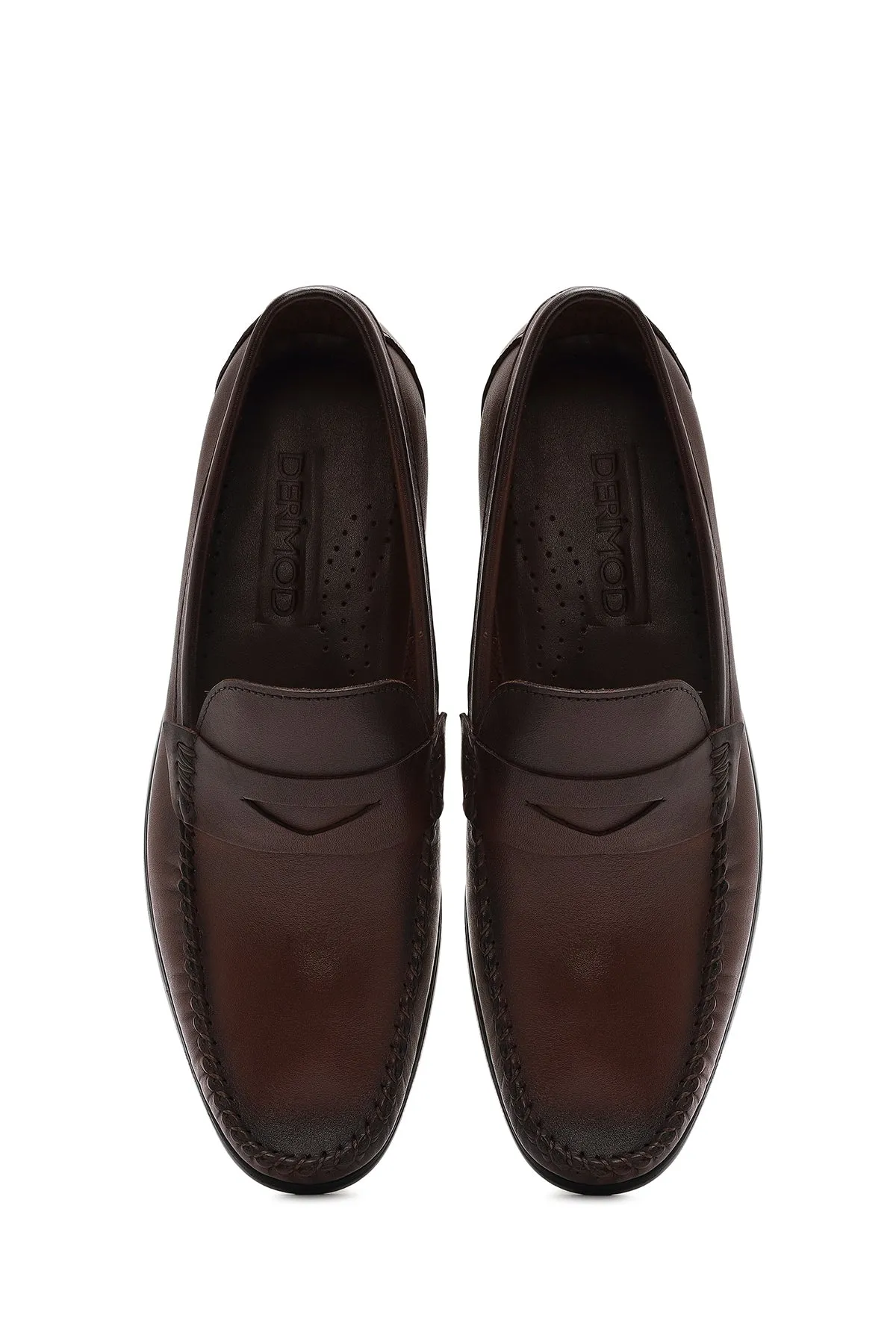 Erkek Kahverengi Deri Casual Loafer