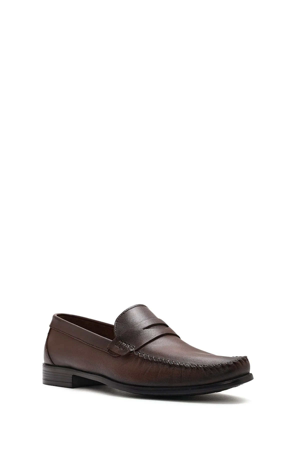 Erkek Kahverengi Deri Casual Loafer