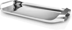 Eva Solo | Serving Tray 43 x 25 cm Steel | Avoid Coffee Spills and toppled Contents - The deep-Set Handles Enhance Stability and Balance as You Carry The Tray | Polished Steel