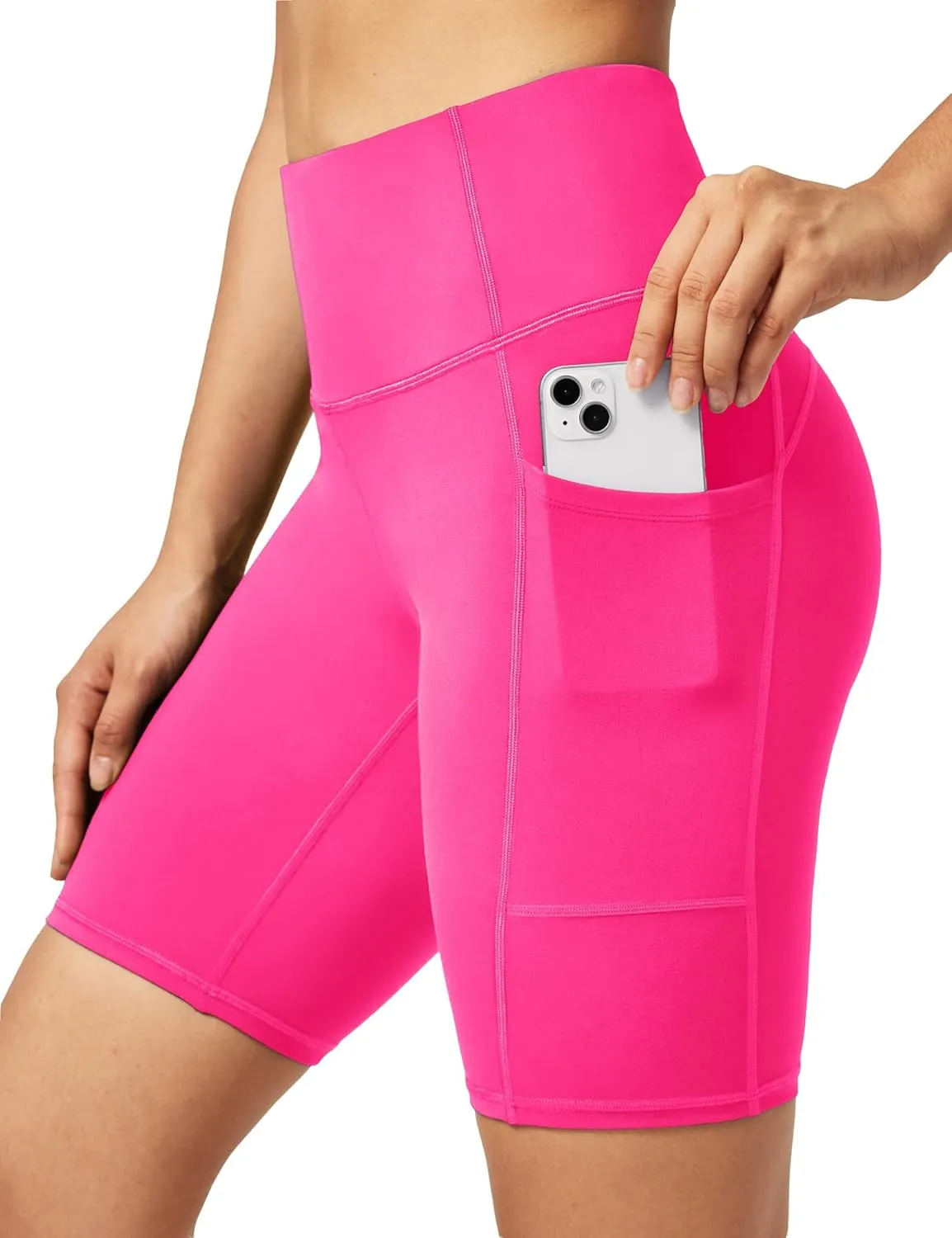 Ewedoos Biker Shorts Women Tummy Control Workout Shorts with 3 Pockets High Waisted Compression Gym Running Yoga Shorts Women