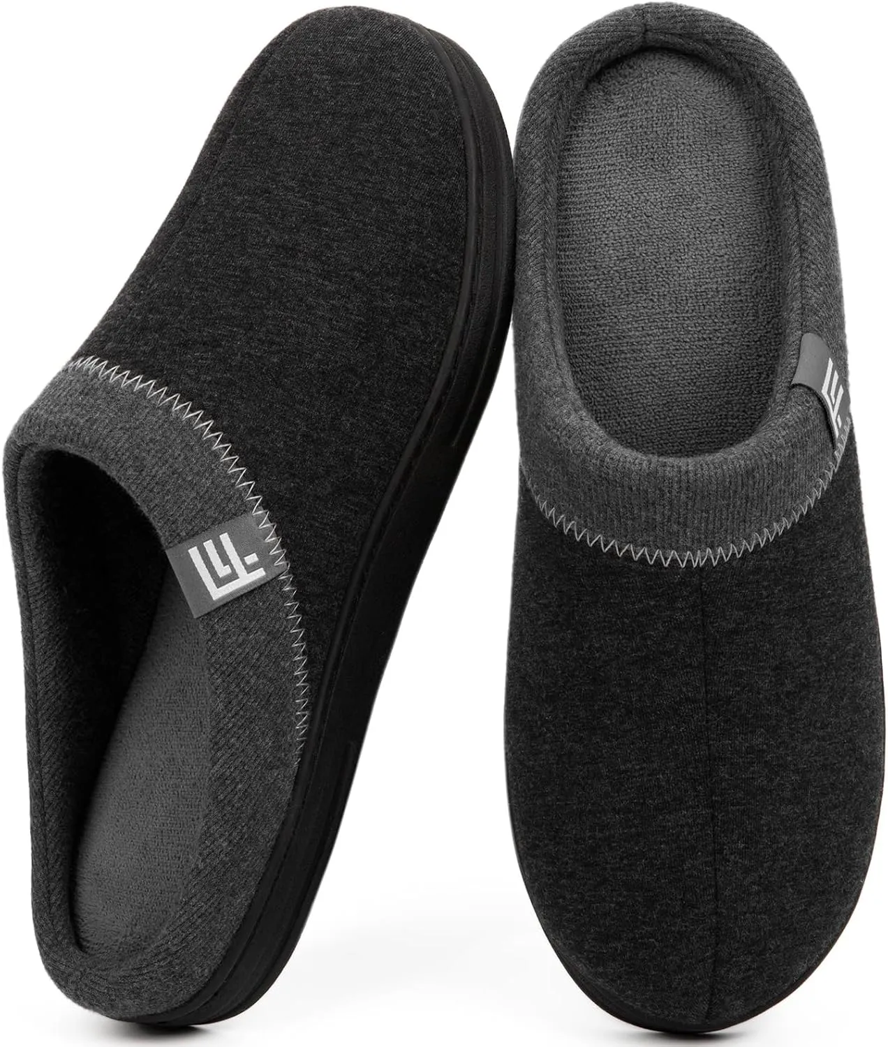 FamilyFairy Men's Memory Foam House Slippers Warm Slip-On Bedroom Shoes