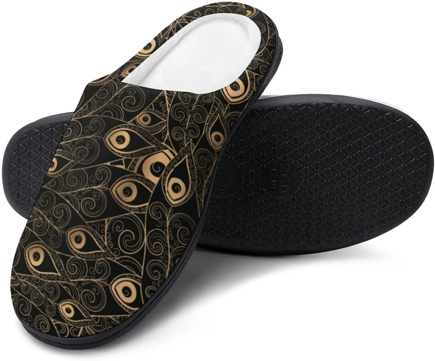 Fantasy Peacock Slippers for Women Girls Soft Indoor Outdoor Winter Warm Comfy House Bedroom Slippers
