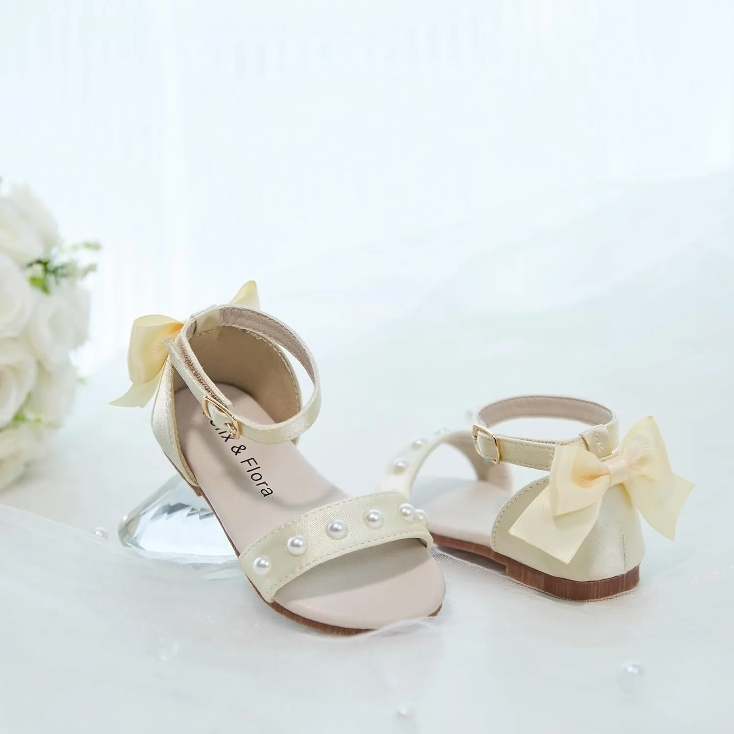 Felix & Flora Toddler Girl Sandals Open Toe Summer Flower Girl Dress Shoes