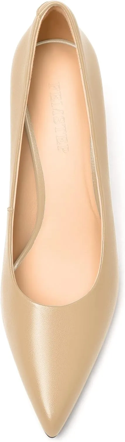 FEMSTEP Womens Dress Slip On Matte Leather Evening Pointed Toe Stiletto High Heel Pumps Shoes 3.3 Inch