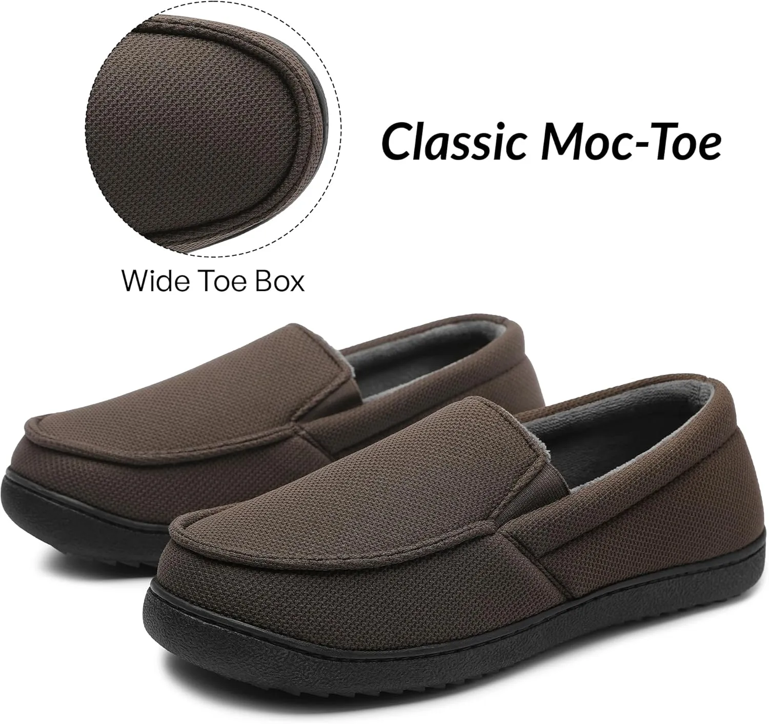 festooning Men's Slippers Soft Comfy Memory Foam Slip On Non-Slip Rubber Hardsole Slipper Indoor Outdoor Warm House Shoes