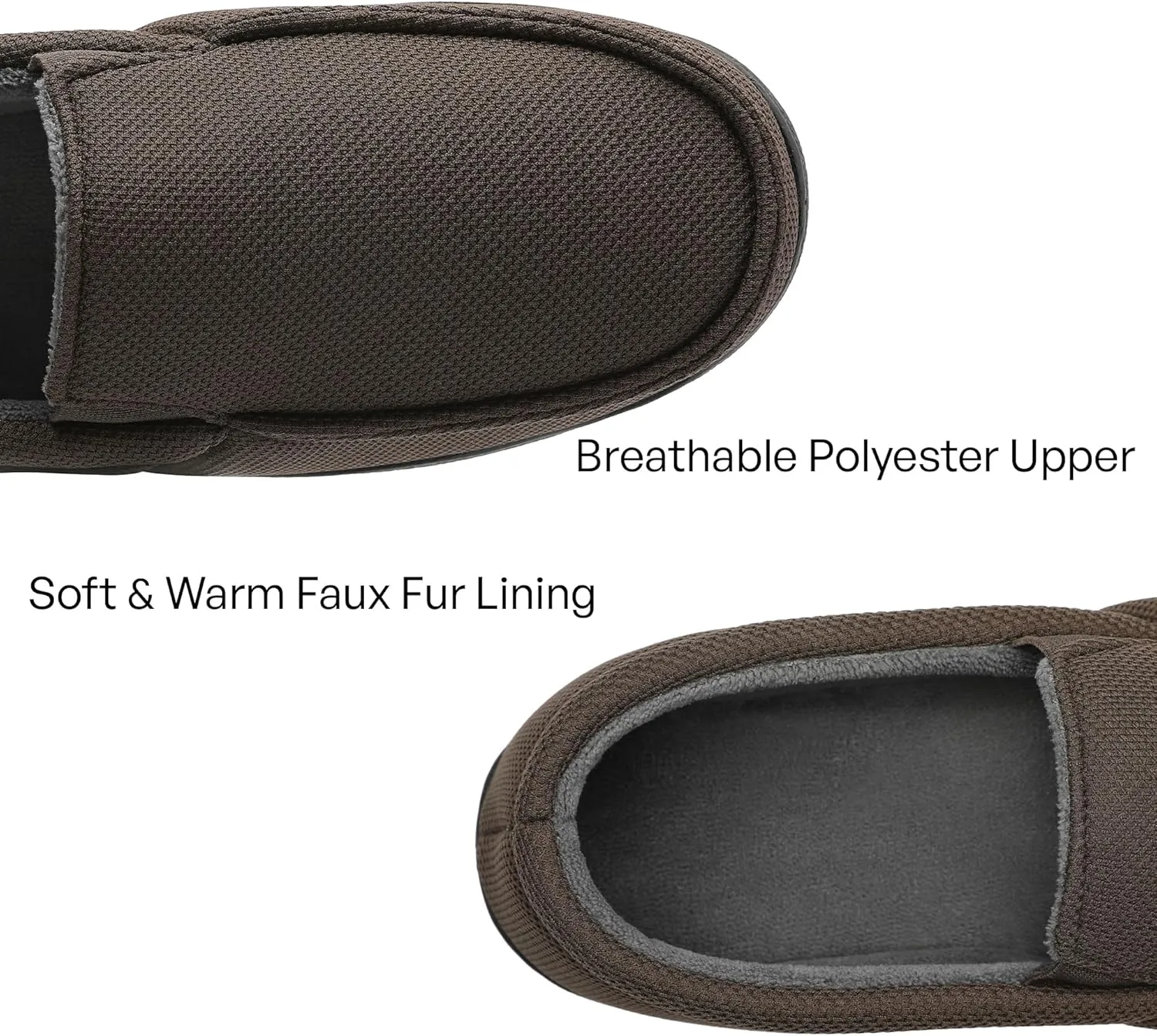 festooning Men's Slippers Soft Comfy Memory Foam Slip On Non-Slip Rubber Hardsole Slipper Indoor Outdoor Warm House Shoes