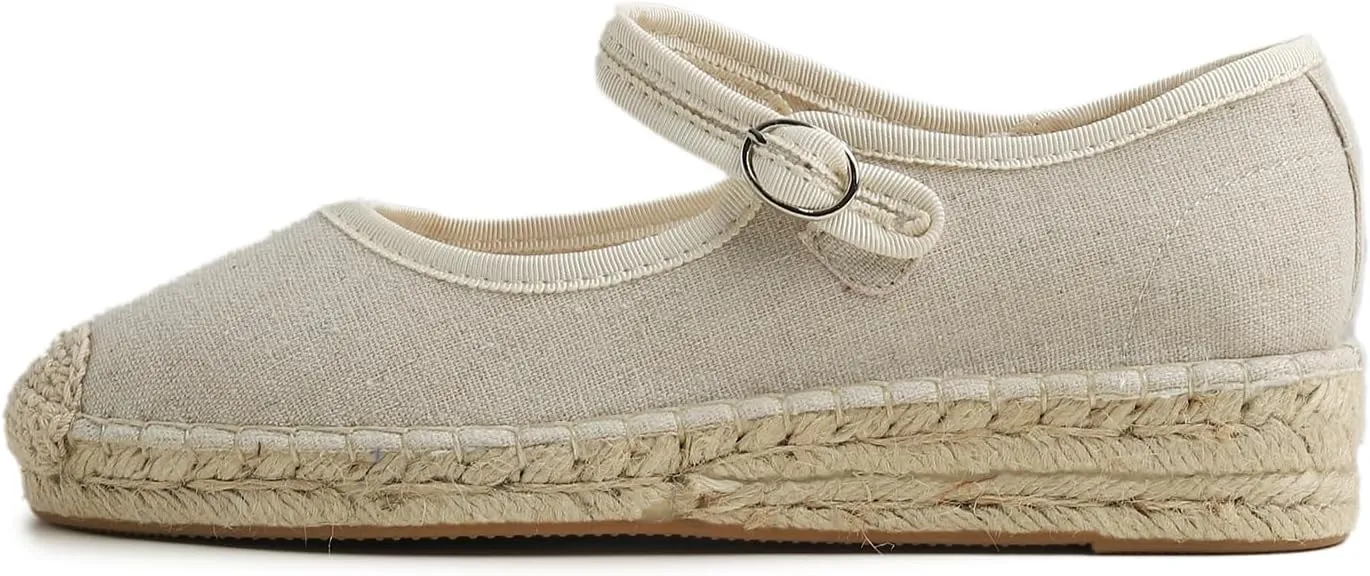 FEVERSOLE Close Toe Espadrilles Women's Comfort Breathable Ankle Strap Low Heel Wedge