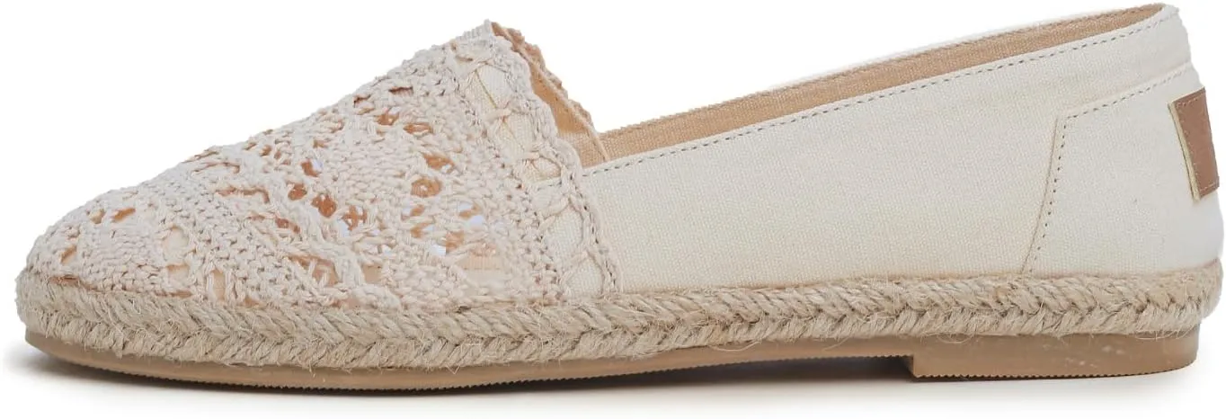 FEVERSOLE Close Toe Espadrilles Women's Comfort Breathable Slip On Flats Shoes