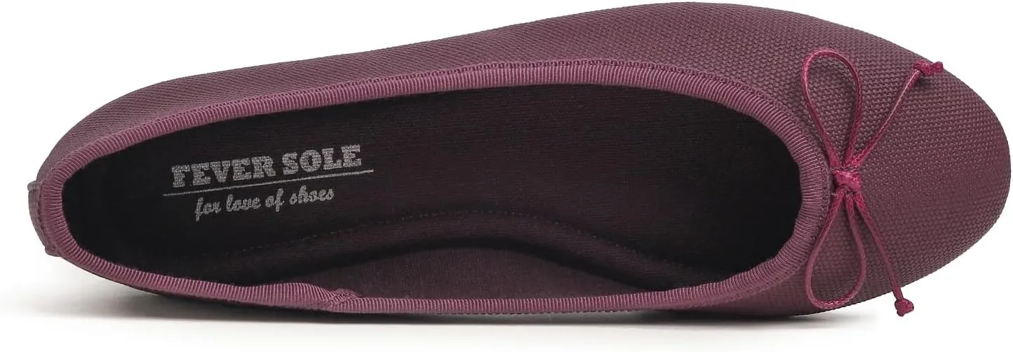 FEVERSOLE Women's Bow Tie Fashion Dress Slip On Shoes Round Toe Ballet Flat