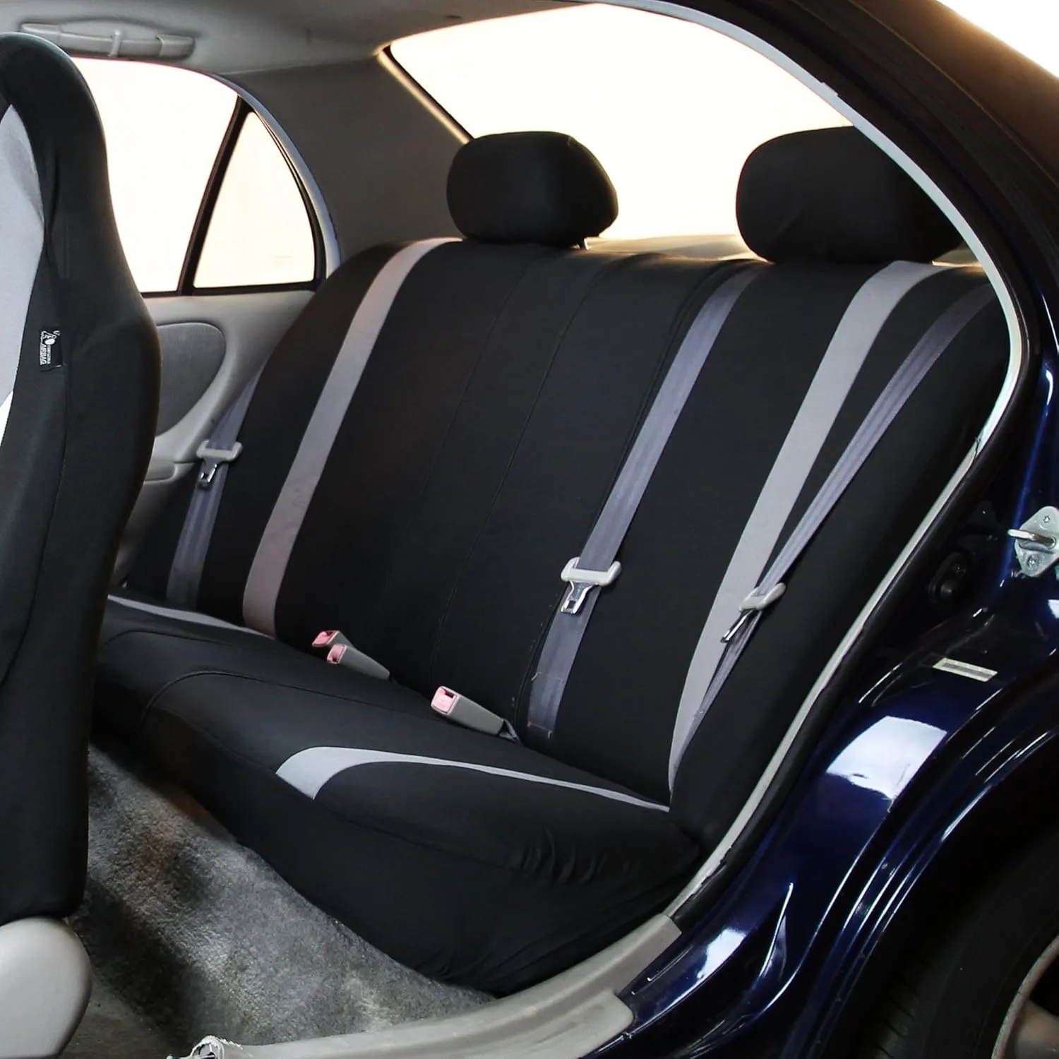 FH Group Three Row 7 Seater - Premium Modernistic Cars Seat Covers Fit Most Car, Truck, SUV, & Van Blue/Black