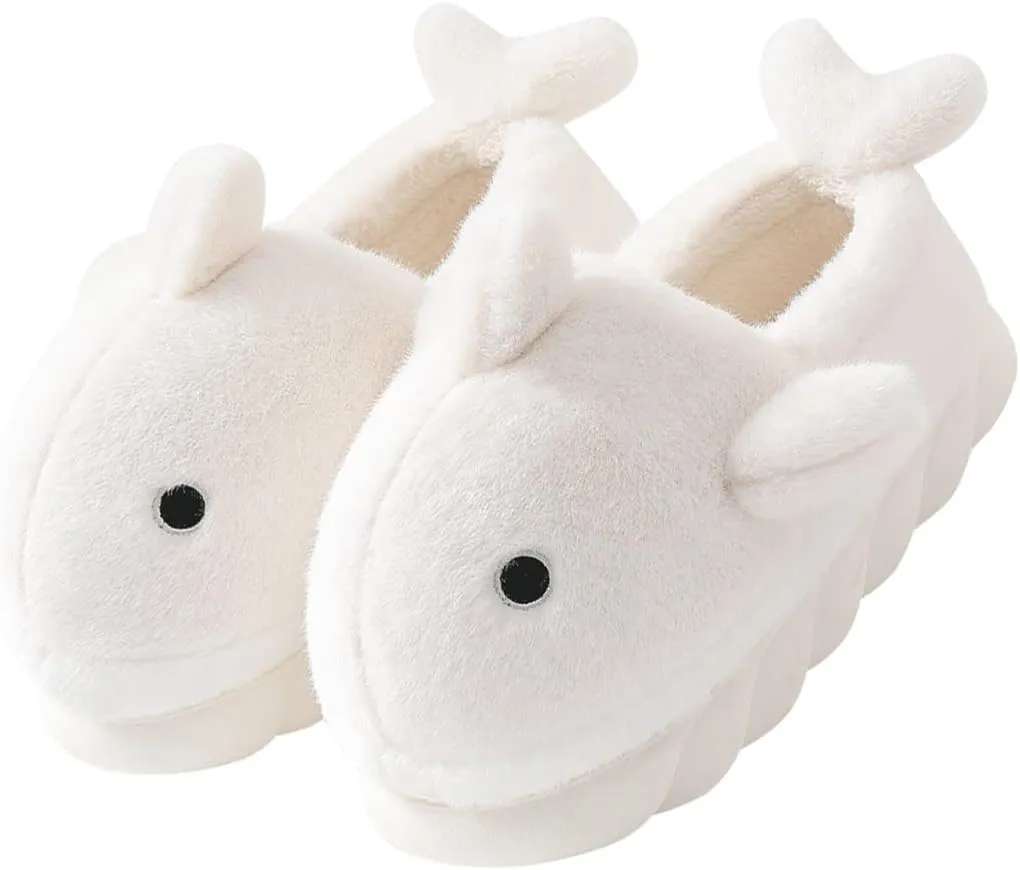 Fiedaz Cute Cloud Whale Shark Slippers for Women Men Kids Plush House Slippers Comfy Memory Foam Slip-on Indoor Slippers