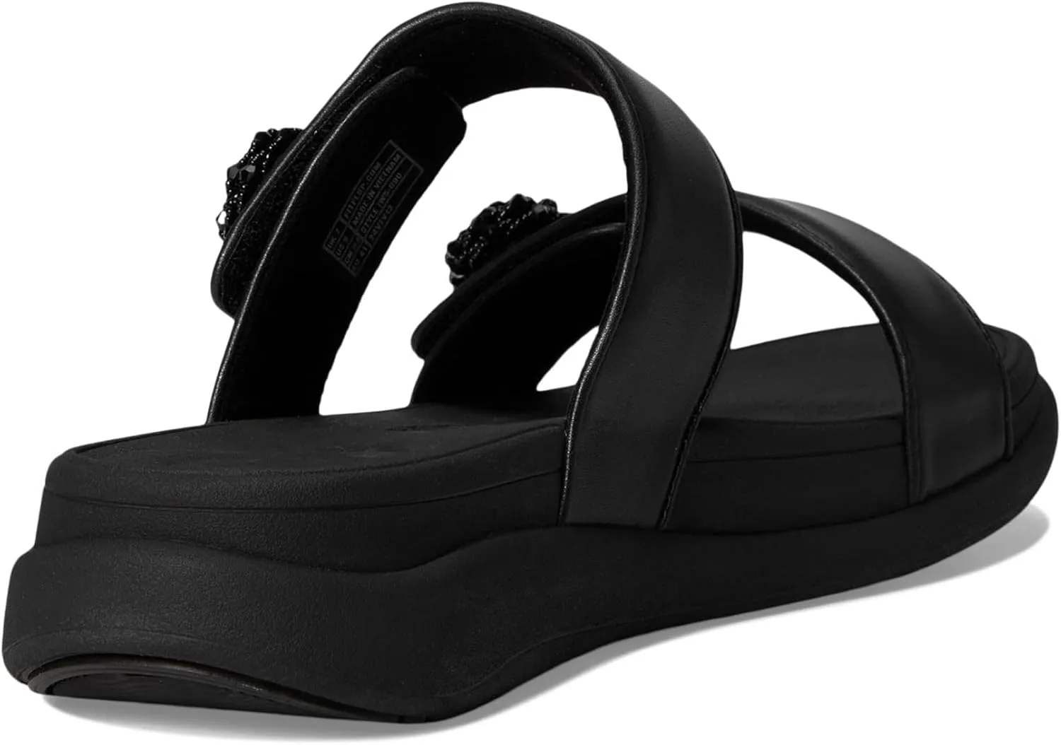 FitFlop Women's F-Mode Go Beadie-Button Adj. Flatform 2-bar Slides Wedge Sandal