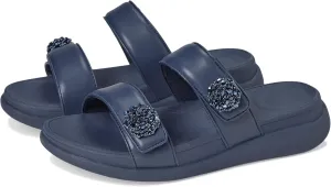 FitFlop Women's F-Mode Go Beadie-Button Adj. Flatform 2-bar Slides Wedge Sandal