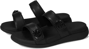 FitFlop Women's F-Mode Go Beadie-Button Adj. Flatform 2-bar Slides Wedge Sandal