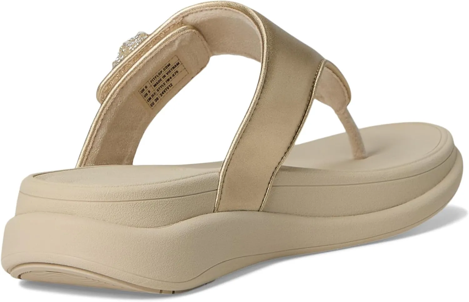 FitFlop Women's F-Mode Go Beadie-Button Adj. Flatform Toe/Post Sandals Wedge