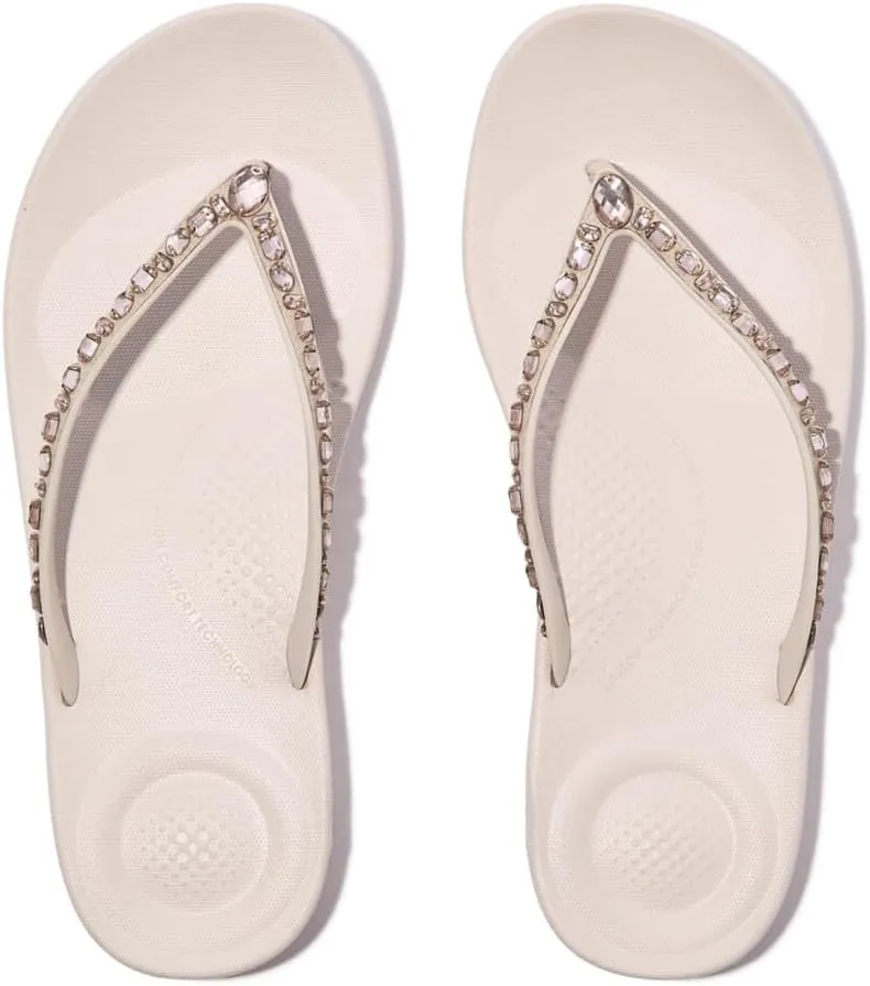 FitFlop Women's Iqushion Multi-Crystal Ergonomic Flip-Flops Wedge Sandal