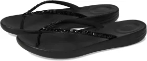 FitFlop Women's Iqushion Multi-Crystal Ergonomic Flip-Flops Wedge Sandal