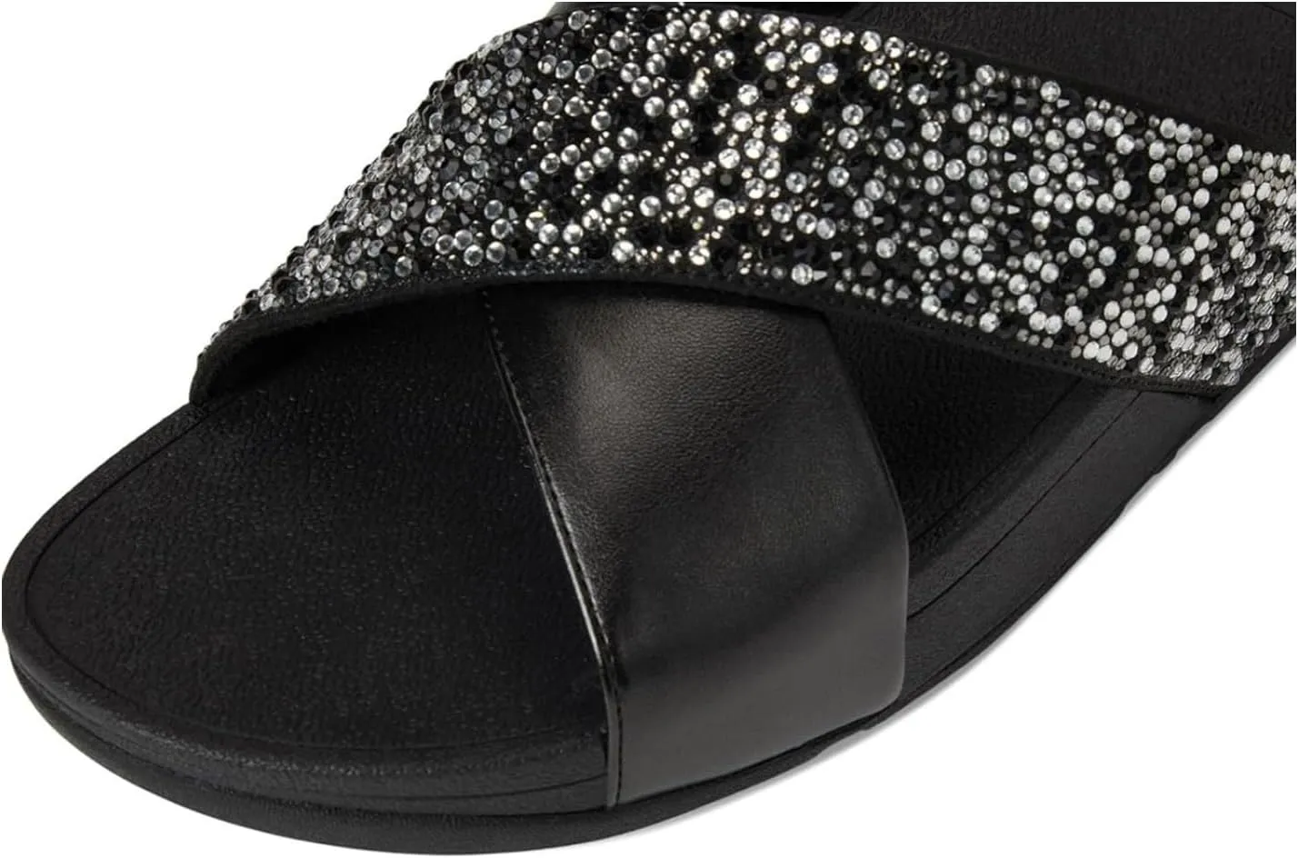 FitFlop Women's Lulu Crystal-Mix Metallic Cross Slides Wedge Sandal