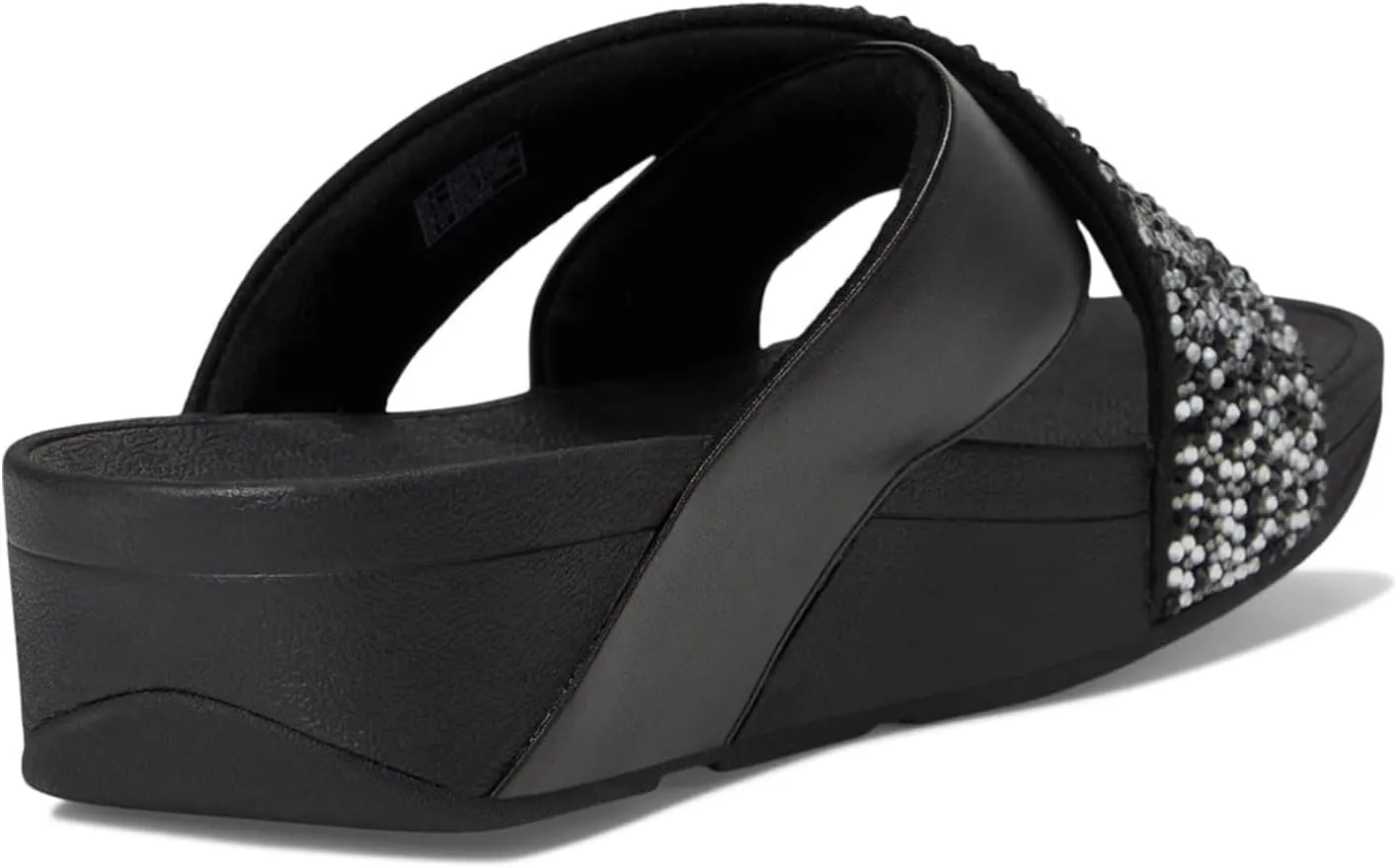 FitFlop Women's Lulu Crystal-Mix Metallic Cross Slides Wedge Sandal