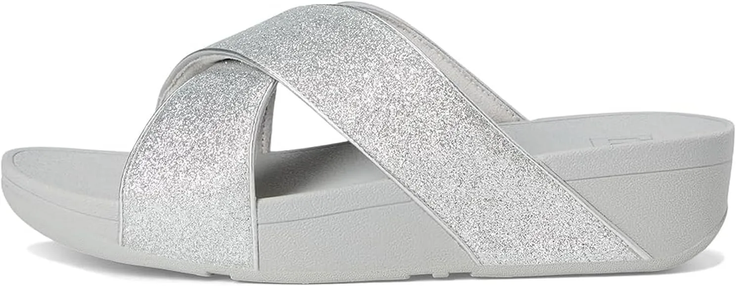 FitFlop Women's Lulu Glitterdust Cross Slides Wedge Sandal