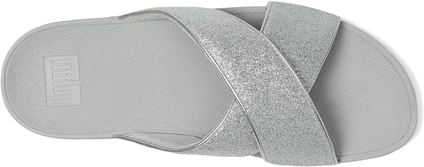 FitFlop Women's Lulu Glitterdust Cross Slides Wedge Sandal