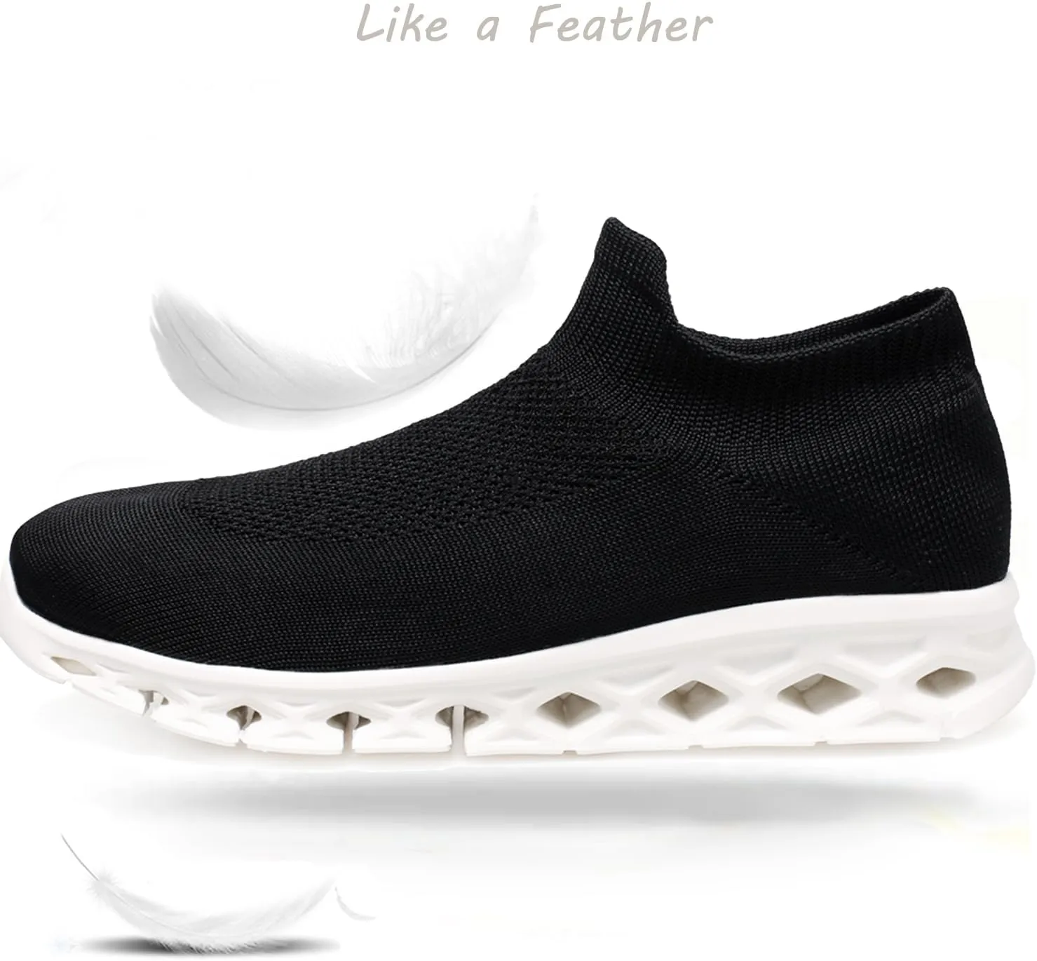 FLARUT Women's Walking Shoes Cushioning Loafer Sneakers Slip on Lightweight Mesh Sock Shoes