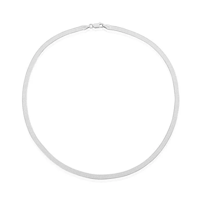 Flat Sleek Snake Chain in Sterling Silver