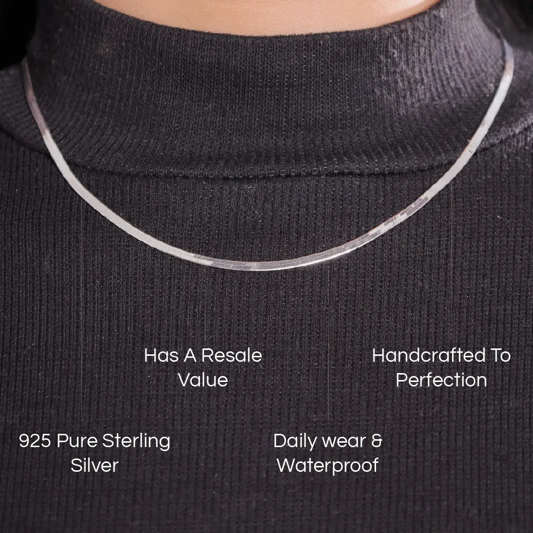 Flat Sleek Snake Chain in Sterling Silver