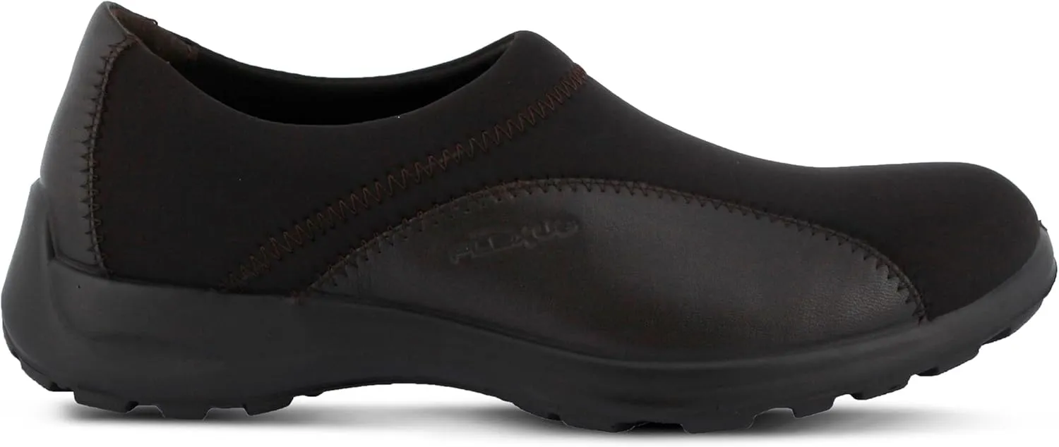 Flexus Spring Step Willow Flat Shoes for Women - Leather and Lycra Women's Slip-On Shoes - Ladies Casual Shoes for Work or Everyday Wear